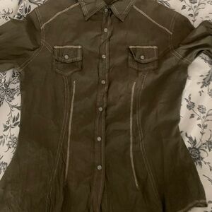 Olive Button-Up Shirt